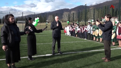 В торжественной обстановке в селе Ачандара открыли новую спортплощадку
